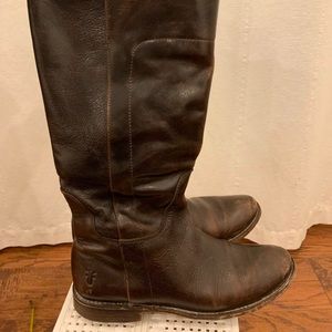 Frye Paige leather boots. Needs TLC on outside.